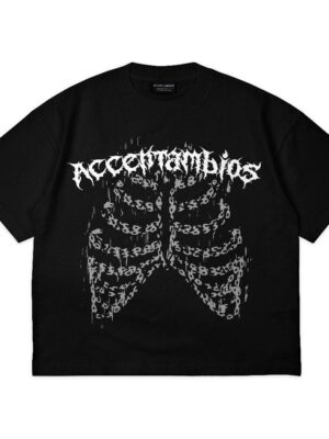 ccentAmbios Boxy  T-Shirt To The Bone Black