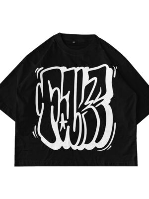 Fakelab Boxy Big Throw Up Black Tshirt