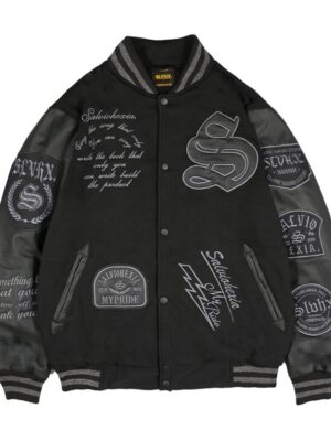 Salvio Hexia Varsity Jacket Black Fleece