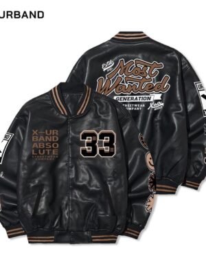 X Urband Absolute Jaket Varsity Kulit Sintetis Bordir Most