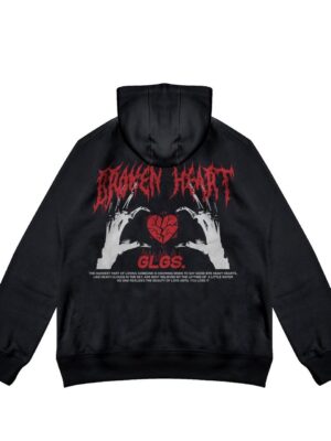 GLGS - Hoodie Hitam Pullover Broken Heart