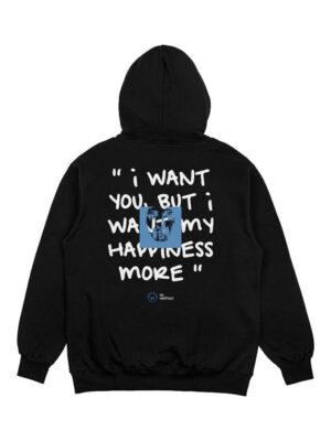 HHSCO- Sweater Hoodie Unisex Hitam Un Happines
