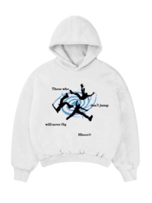 HHSCO - Hoodie Boxy Jump Fly White 280Gsm Unisex Oversize Cotton Fleece