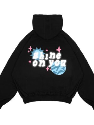 JICO - Sweater Hoodie Boxy Oversize Unisex Double Zip Sablon Menyala SHINE ON YOU