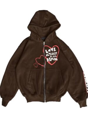 Udloff Hoodie Boxy Double Zipper Darkbrown Actually Oversize 280/330 Gsm Unisex/Hoodie Boxy Zipper