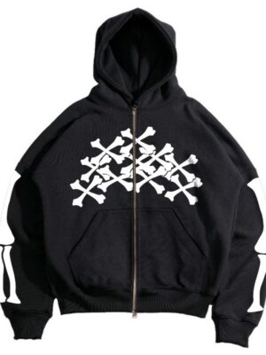 MIDDLEITS | HOODIE ZIPPER BOXY | BONE