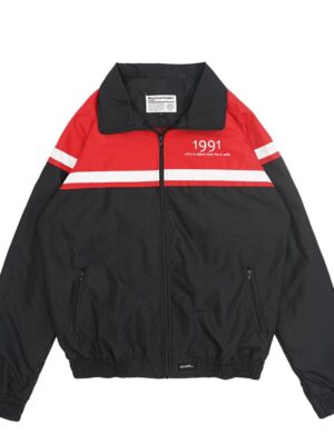 NVSR Track Suit Jacket Red Black Strip White
