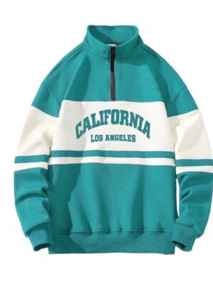 PHOMPPHIESS Jaket Sweater Halfzip Oversize Hijau Tosca