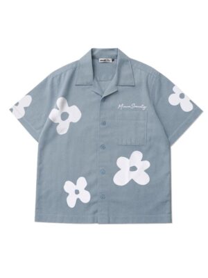 Mnst Shirt | Kemeja Pendek | Boxy | Blue | Floryn