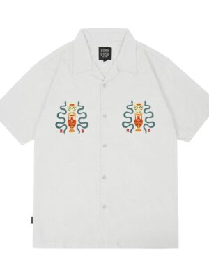 Rown Division Official Relax Shirt - Rowndvsn Kemeja Bowling Pontius White