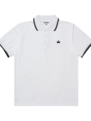 Screamous Polo Shirt CROWN LINES BLACK WHITE