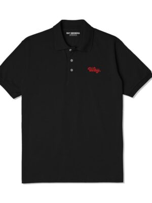 Way Kaos Polo Shirt Pria Logo Font Red